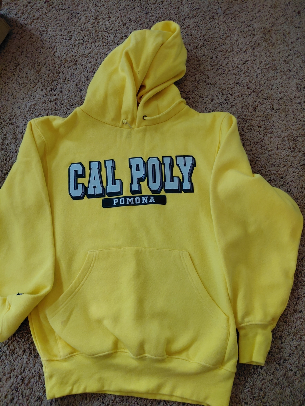 Vintage Jansport Bright Yellow Cal Poly Pomona Crewneck Hoodie